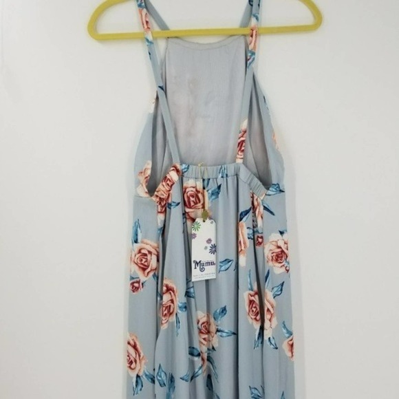 Show Me Your Mumu Amanda Empire Maxi Blue Floral Print Halter Dress Size Large - Picture 6 of 8